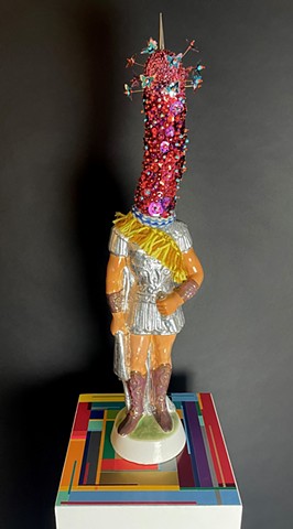 Petie (dick head warrior) on stand 