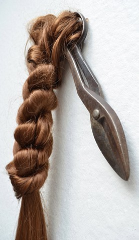 hair sculpture, fiber sculpture, braid sculpture, rapunzel sculpture