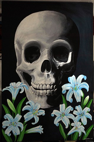 Skull and Lilies