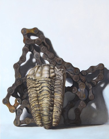 Trilobite Fossil with Bike Chain