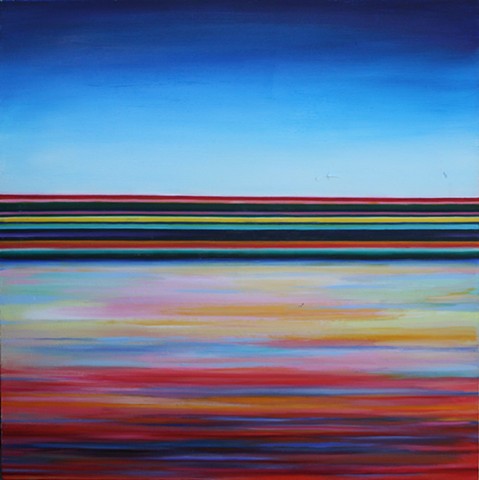 Abstract landscape - multi-colored stripes