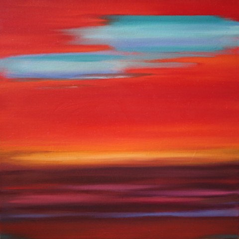 Sky scape in orange and turquoise