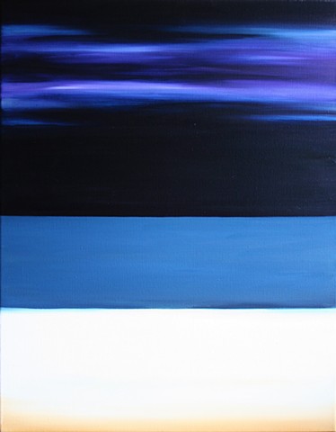 Abstract landscape - blue, indigo, and white