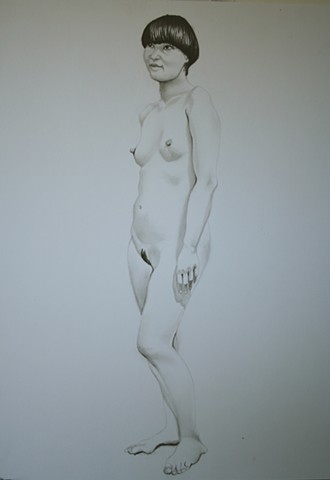 Drawing of an Asian woman - nude