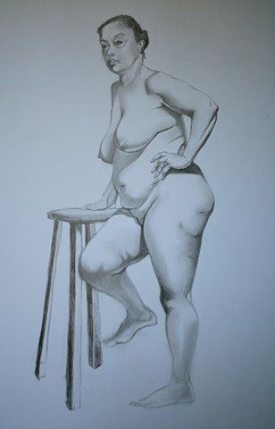 Drawing of African-American female - nude