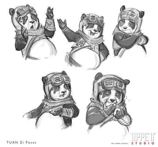 Panda pose sheet (sketches)