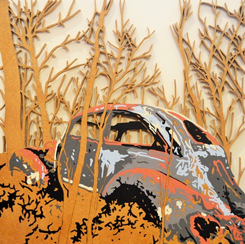 old beetle car vw street art