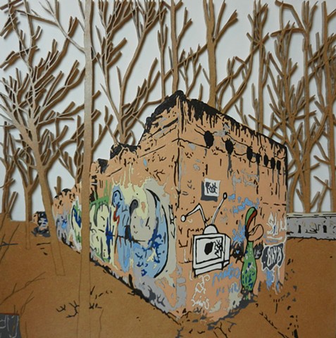graffiti ruin sub station matthew spencer