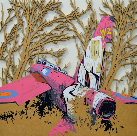 pink fighter jet urban art matthew spencer