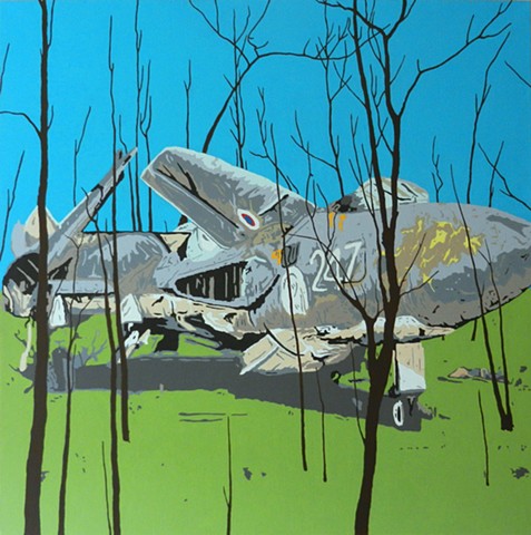 fighter jet canvas pop art