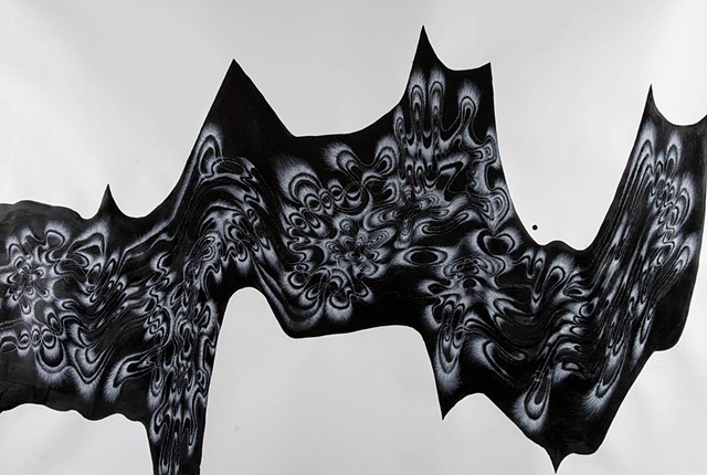 Large scale abstract ink drawings by Adam Derums exhibited in Berlin