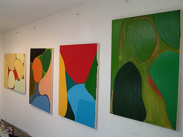 paller paintings 4 abstractions in studio