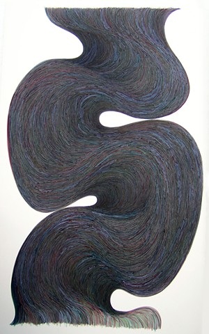 big snakey painting abstraction by Gary Paller
