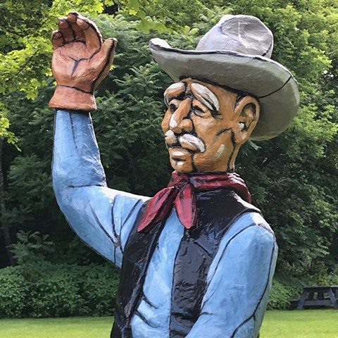 cowboy, bucking bronco, outdoor sculpture, buckaroo, rodeo