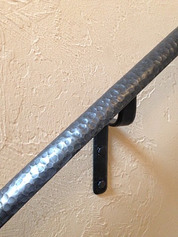 forged steel hammered texture hand rail