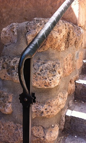 Forged handrail for Bandelier National Monument  Los Alamos New Mexico