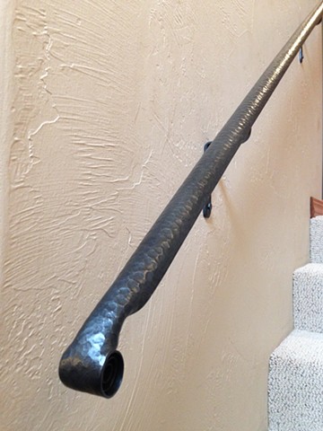 forged hammered texture metal hand rail