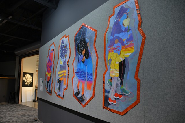 The Travelers hanging at Art Prize 2021