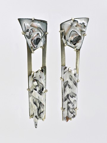 abstract statment enameled earrings 