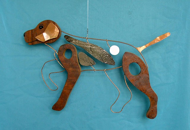 Hanging Dog Sculpture, German Shorthair Sculpture. 