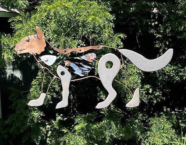 Hanging Wolf Sculpture