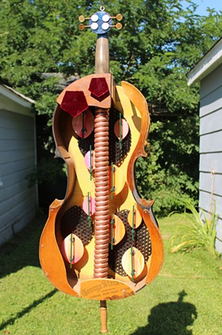 Upcycled Cello Sculpture 
