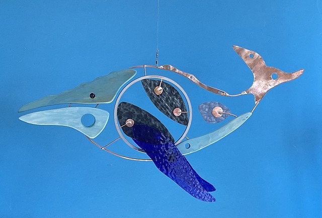 Blue whale sculpture