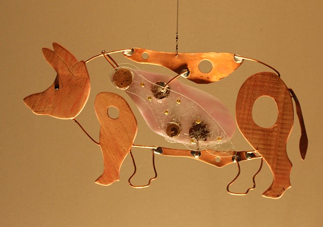 Hanging Pig Sculpture
