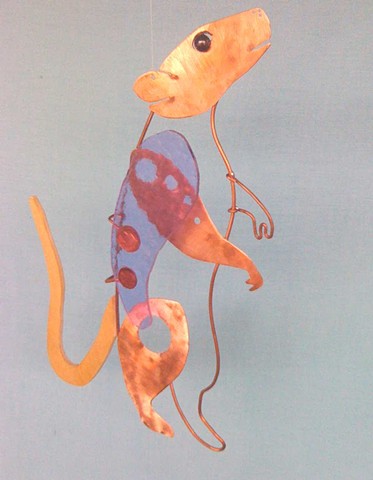 Rat, Multimedia, Stained Glass, Abstract