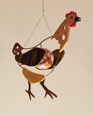 Hanging Chicken Sculpture 