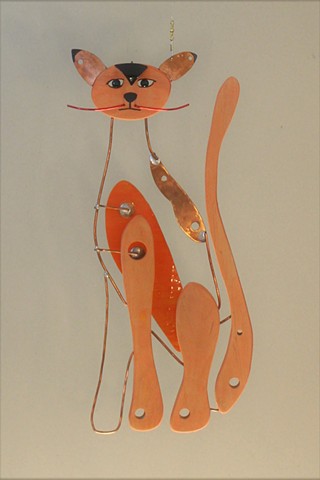 Hanging Cat Sculpture 
