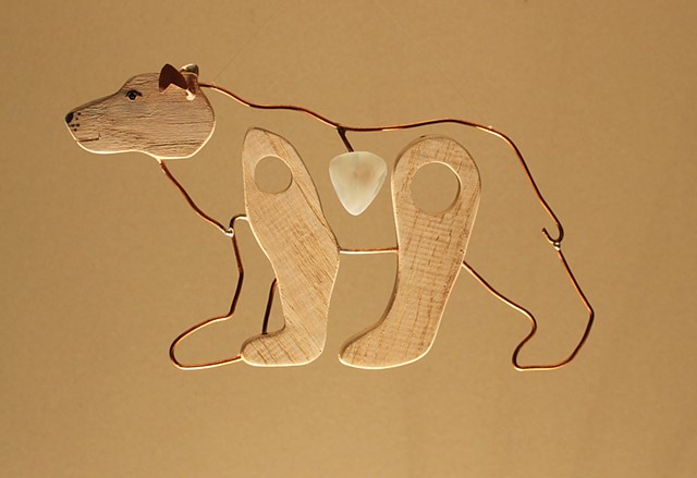Hanging Polar Bear Sculpture 