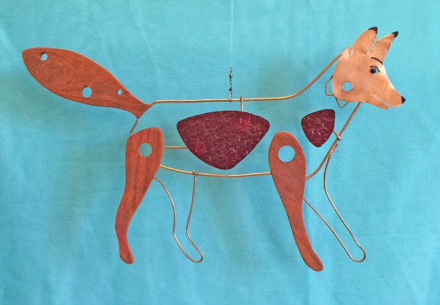 Hanging Fox Sculpture 