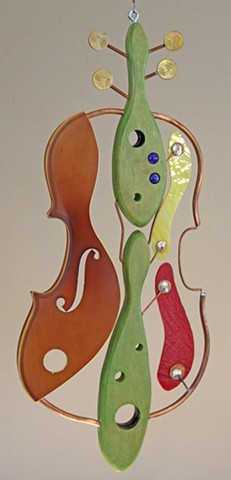 Hanging Violin Sculpture 
