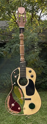 stained glass guitar. 