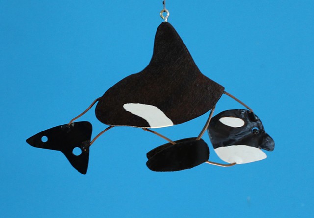 Small Hanging Orca Sculpture 
