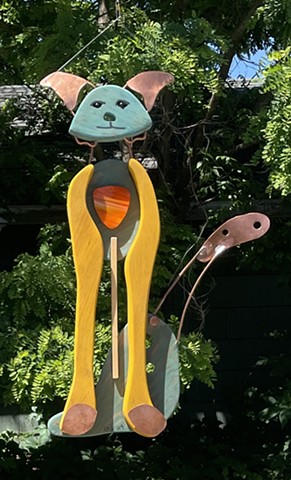 Hanging Cat Sculpture. 