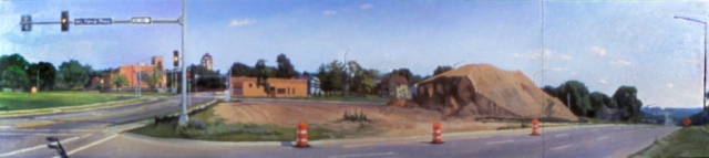 MLK PKWY and Cottage Grove Intersection with I-235 Construction Dirtpile