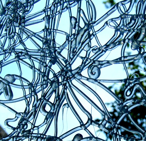 hot glue lace for the International Biennial of Linen/Flax in Déschambault, Quebec
