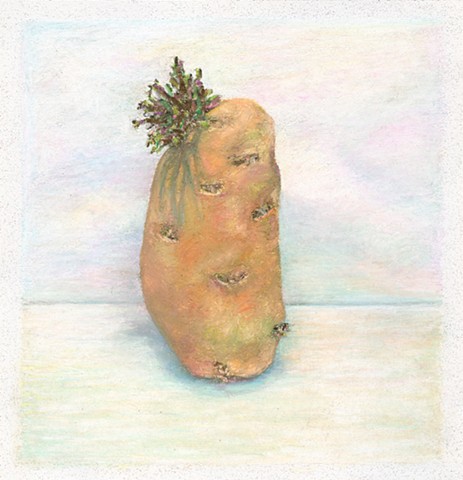 oil pastel potato drawing white glitter cardstock