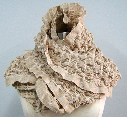 Handwoven shawl in Karen's bubble cloth