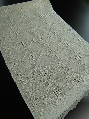 Handwoven lace table runner