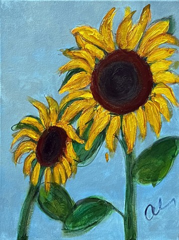 Sunflowers After the Rain