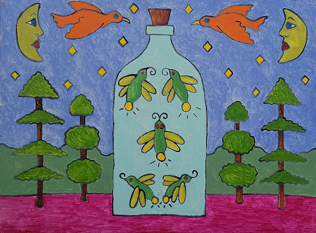 Birds Observing Lightning Bugs