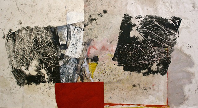 abstract contemplative drawing painting,collage