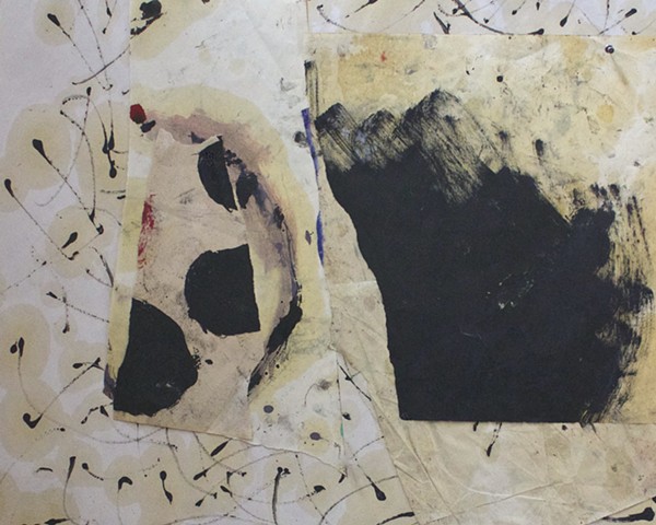 abstract contemplative drawing painting,collage