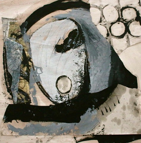 abstract contemplative drawing painting,collage