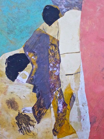 abstract contemplative figurative drawing painting collage