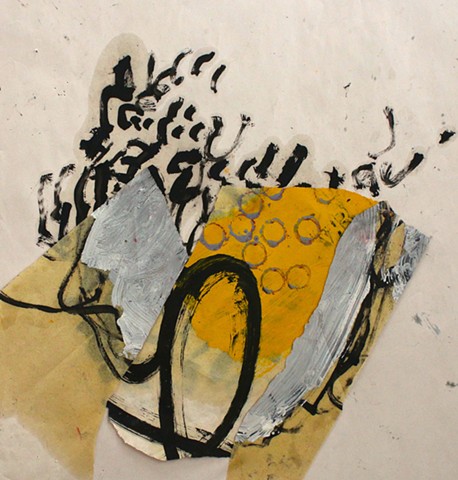 abstract contemplative drawing painting,collage