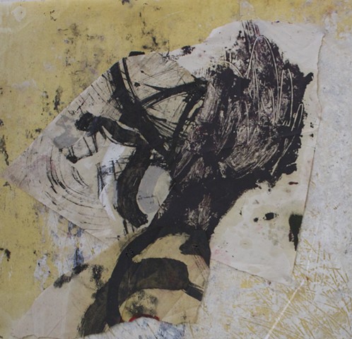 abstract contemplative drawing painting,collage